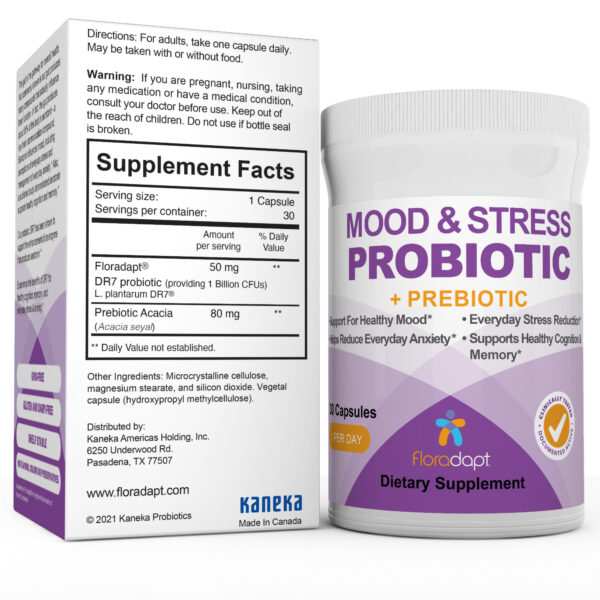 Mood and Stress Probiotic Bottle Imagery